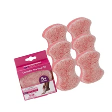 Spongables Pedi Scrub Foot Exfoliating 5+ Wash Travel Sponge, Lavender, 6 Count