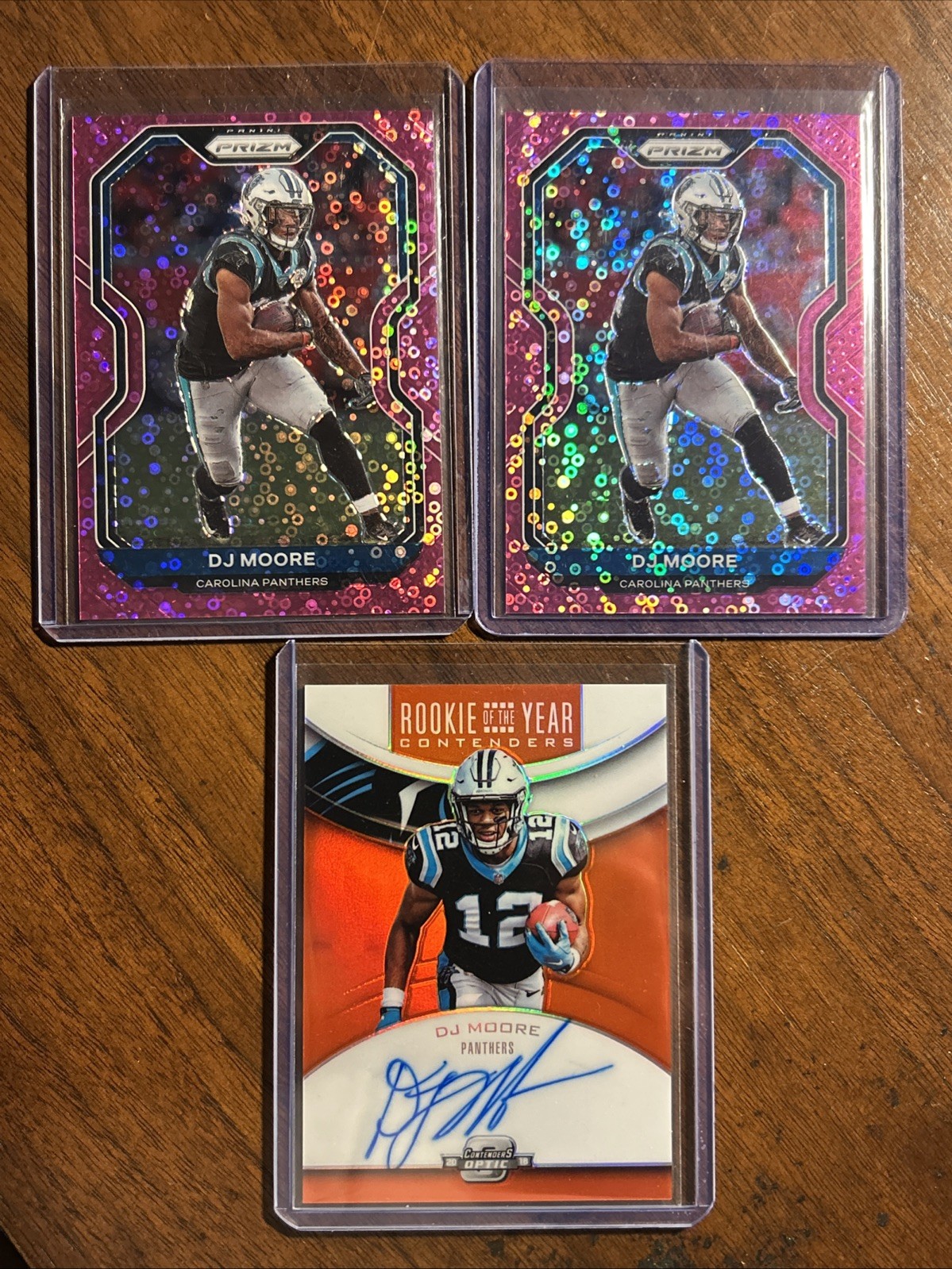 2018 Contenders Optic DJ Moore RC R.O.Y. Orange Prizm On-Card Auto /49, 2-/15 L3