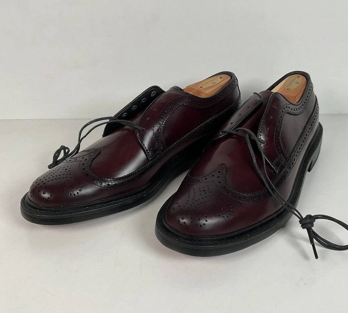 Stafford Vintage Men’s Burgundy Slip on Wingtip Loafers Size 8 1/2 Meade in USA Stafford Wing Tip-Men main image 4