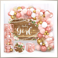 Ballonbox Rosa 4 StüCk Mit 30 Buchstaben Luftballons Gold Girlande FüR Babyparty