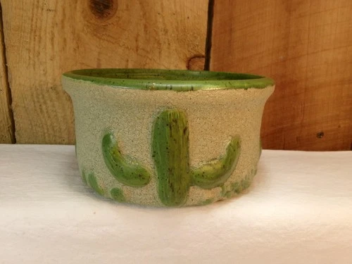 Vintage Haeger USA Pottery 6.5" Round Cactus Bonsai Bowl Planter