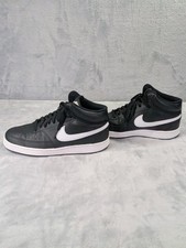 Nike Shoes Womens 9.5 Court Vision Sneakers Mid Black White Athletic Basketball