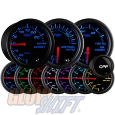 GlowShift 52mm Tinted 7 Color Boost/Vac, Oil Pressure, Air/Fuel Ratio Gauge Set