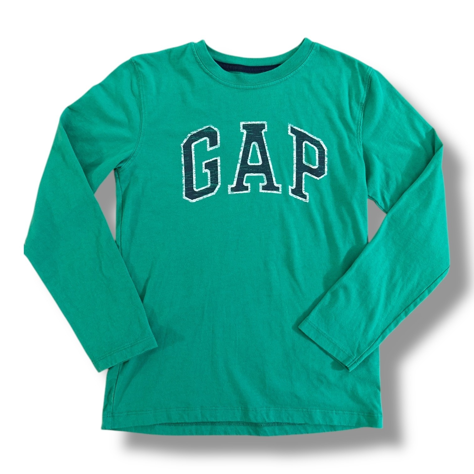Boys Gap Shirt Size 10-12 Youth Classic Embroidered Green Long Sleeve Tee