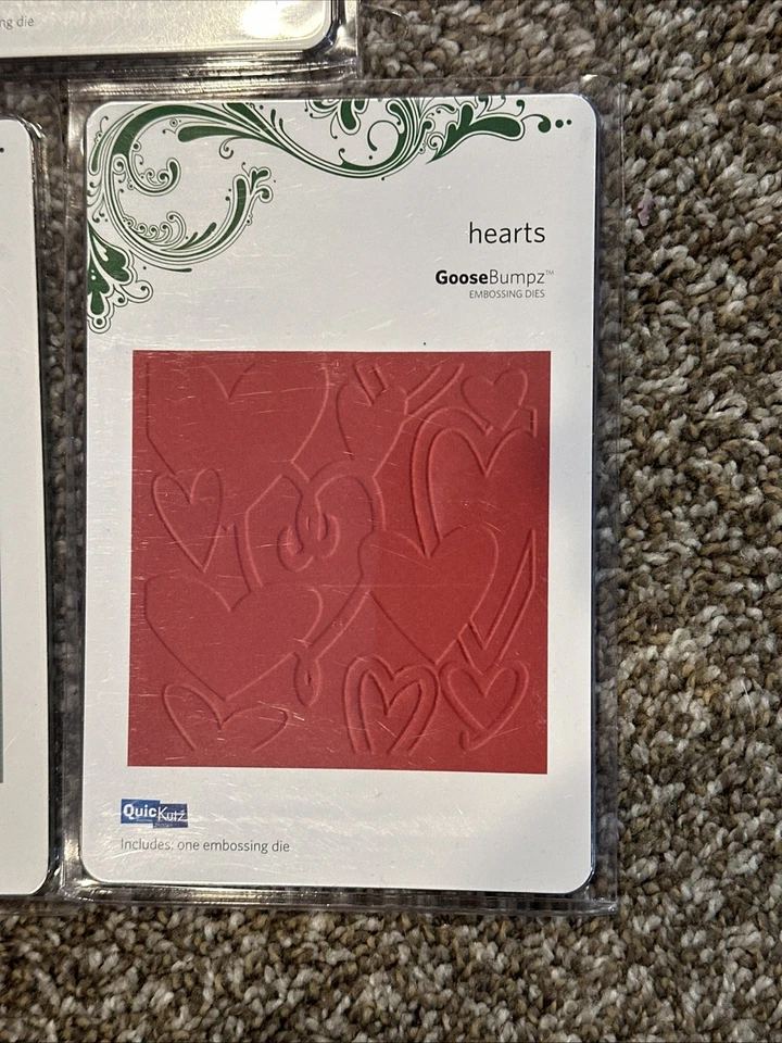 3 QuicKutz Crafts 4X4 Embossing Die Zebra Happy Birthday Hearts GOOSEBUMPZ Lot - Image 3 of 4