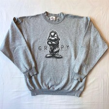 VTG 90s The Disney Store Grumpy Sweatshirt Snow White Seven Dwarfs Made in USA L