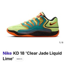 Nike KD18 NRG New Timeline Clear Jade Black Liquid Lime HV1993 301 Men's Sz 9