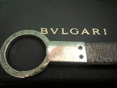 BULGARI Schlüsselanhänger Mit Ringen Für Damen Rosa Mit Hülle Vintage L 13 Cm