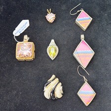 Lot of 5 Sterling Silver Pendants & 2 Earrings 52g