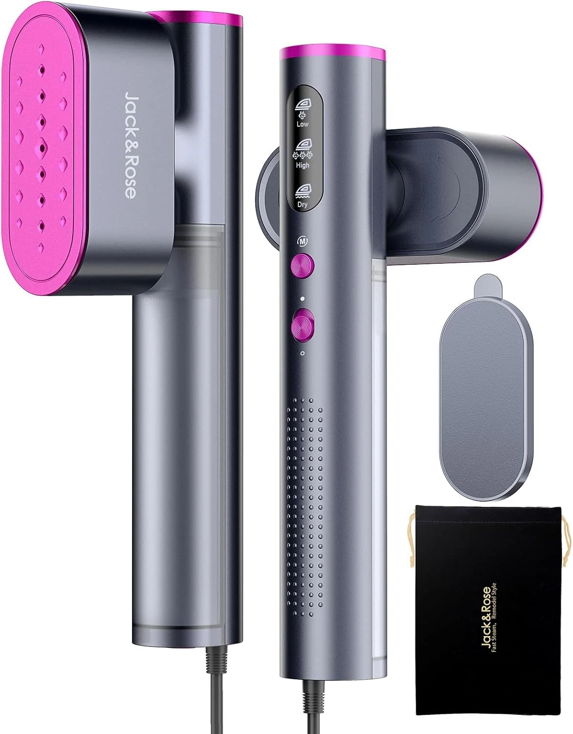 Jack＆Rose Travel Steamer for Clothes,100-240V Dual Voltage Clothes Steamer