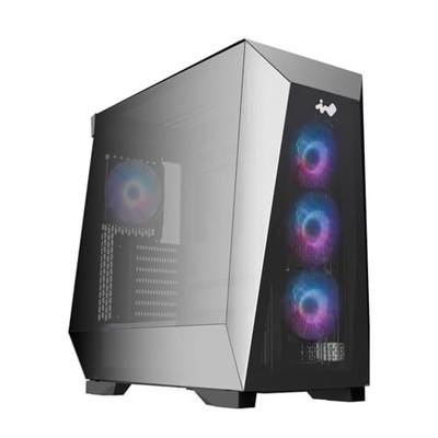 INWIN PRISM MID TOWER GAMING CHASSIS SUPPORTS ATX MINI-ITX 120MM FANS - BLACK