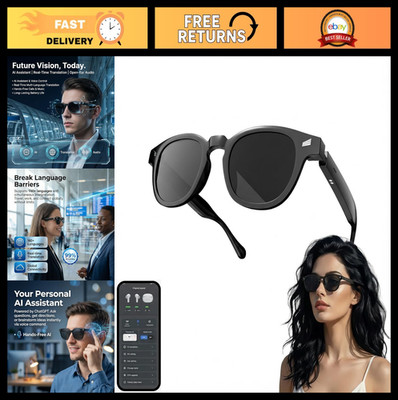 AI Smart Translation Glasses - Bluetooth Open-Ear Audio, Real-Time 160+ Language