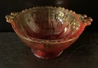 Vintage Jeanette Glass Amberina Iris and Herringbone 6" Candy Serving Bowl