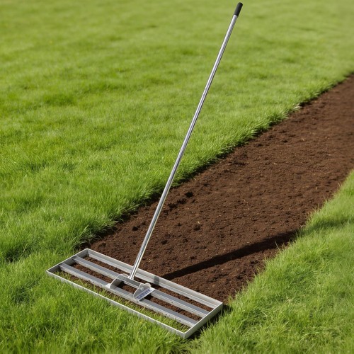 Lawn Leveling Rake 30/36" Heavy Duty Lawn Leveler Tool W/6.5FT Handle Adjustable - Picture 10 of 14