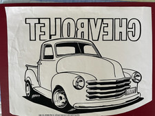 T-shirt rétro noir et blanc à repasser design transfert : camionnette Chevrolet années 49-50