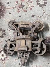 Antique Myer's Unloader Cast Iron Farm Barn Hay Trolley Carrier Puller