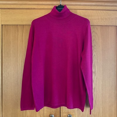 BNWT Gerry Weber Fuchsia Pink Supersoft Roll Neck Sweater Jumper Size 18