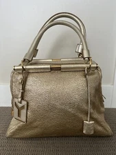 Yvs Saint Laurent YSL vintage handbag Metallic gold Leather Majorelle Purse