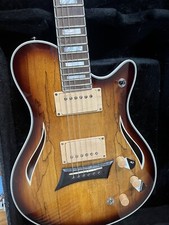 Hybrid Special Spalted Maple Burst Electric Guitar With Hard Case Great Cond