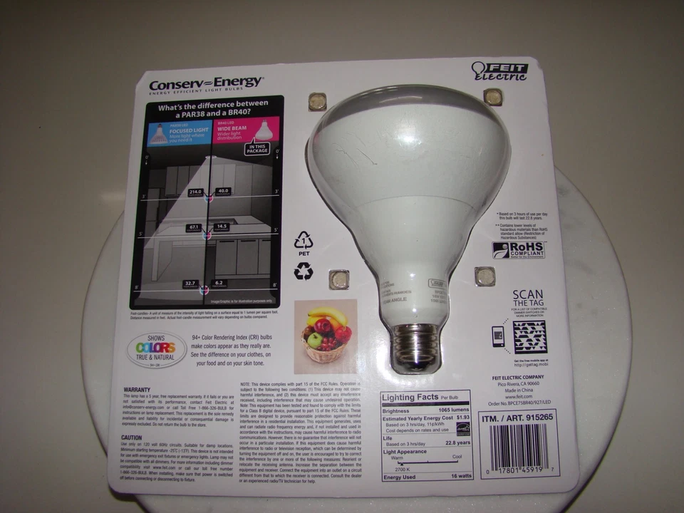 Conserv Energy LED BR40 75Watt Dimmable Flood Light Bulb (NEW) 22 Years - Image 2 of 4