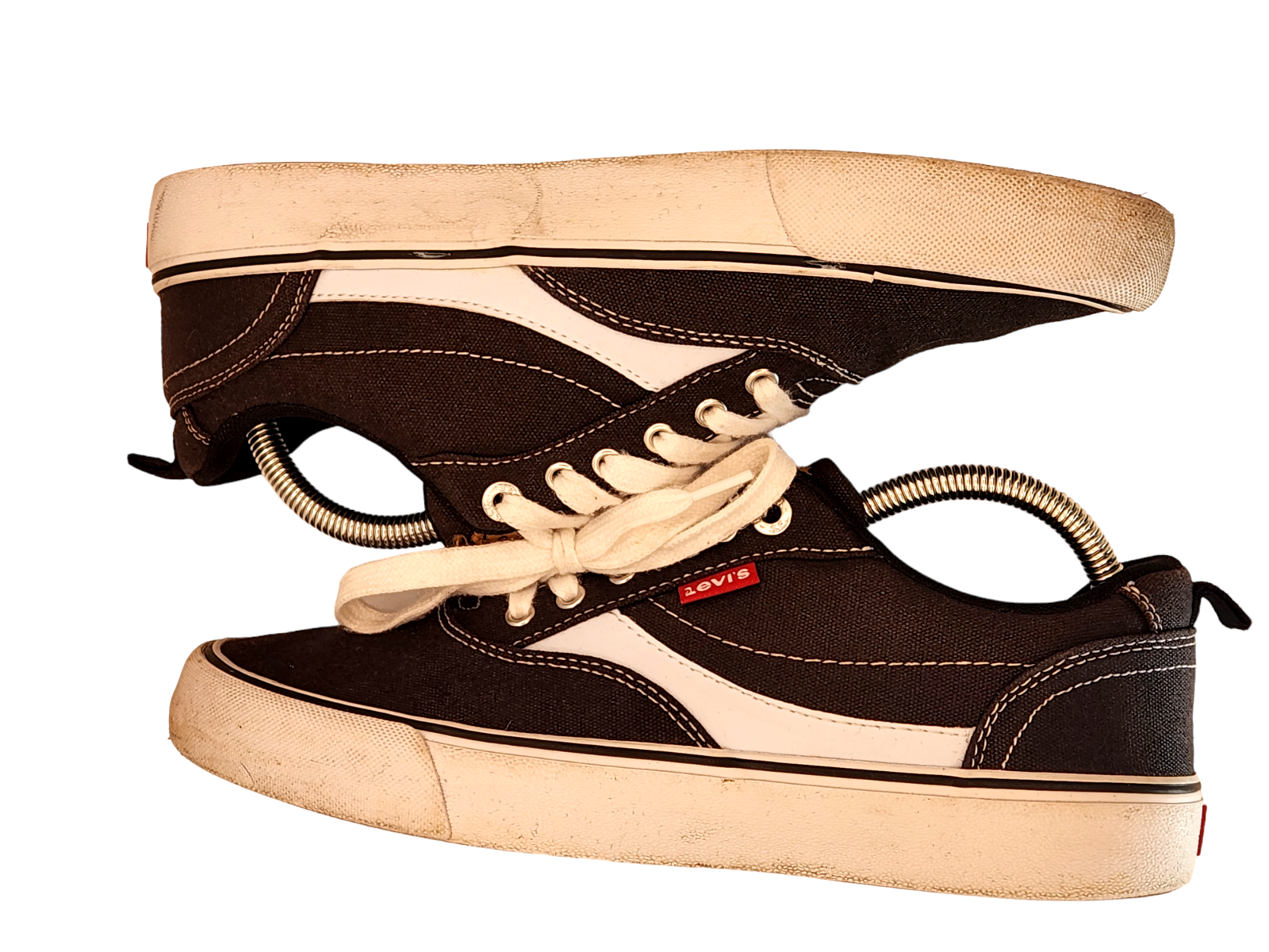 SAOLA Scarpa sneaker Levi's uomo taglia 8 5 Chambray suola bassa gomma nero bianco