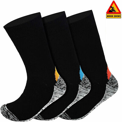 3/6 Paar weiche gepolsterte robuste Stahlkappe für Herren Arbeitsstiefelsocken UK Größe 6-11