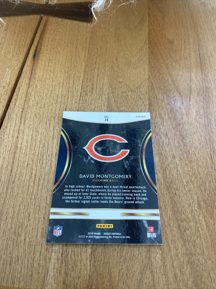 DAVID MONTGOMERY 2019 PANINI SELECT #14 ROOKIE SELECTIONS SILVER PRIZM - Image 2 of 2