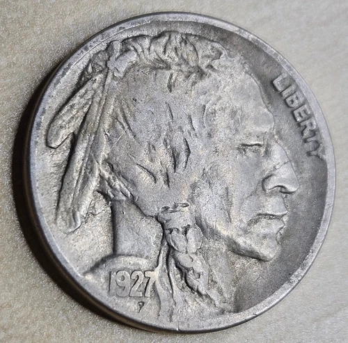 1927-S Buffalo Nickel 5c VF Very Fine Or Extremely Fine XF Semi Key Date