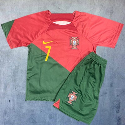2022 Portugal National Team Kids Retro Soccer Kit - Cristiano Ronaldo Edition