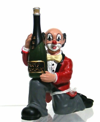 Gilde Clown 35307  rote Jacke kniend Flasche vorn. 8cm Neu im original Karton