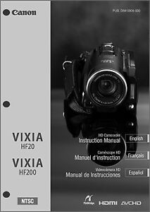 Canon VIXIA HF20, HF200 Camcorder User Instruction Guide Manual | eBay