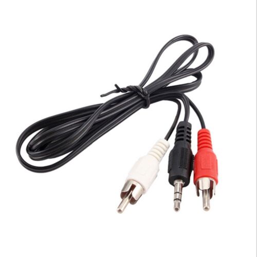 1m 3.5mm jack TO Mini Player Mobile 3.5mm to 2 RCA Audio Line Cable Stereo - Photo 1/6