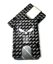 Punisher, Carbon Fiber Pattern, Aluminum Wallet/Card Holder, RFID Protection