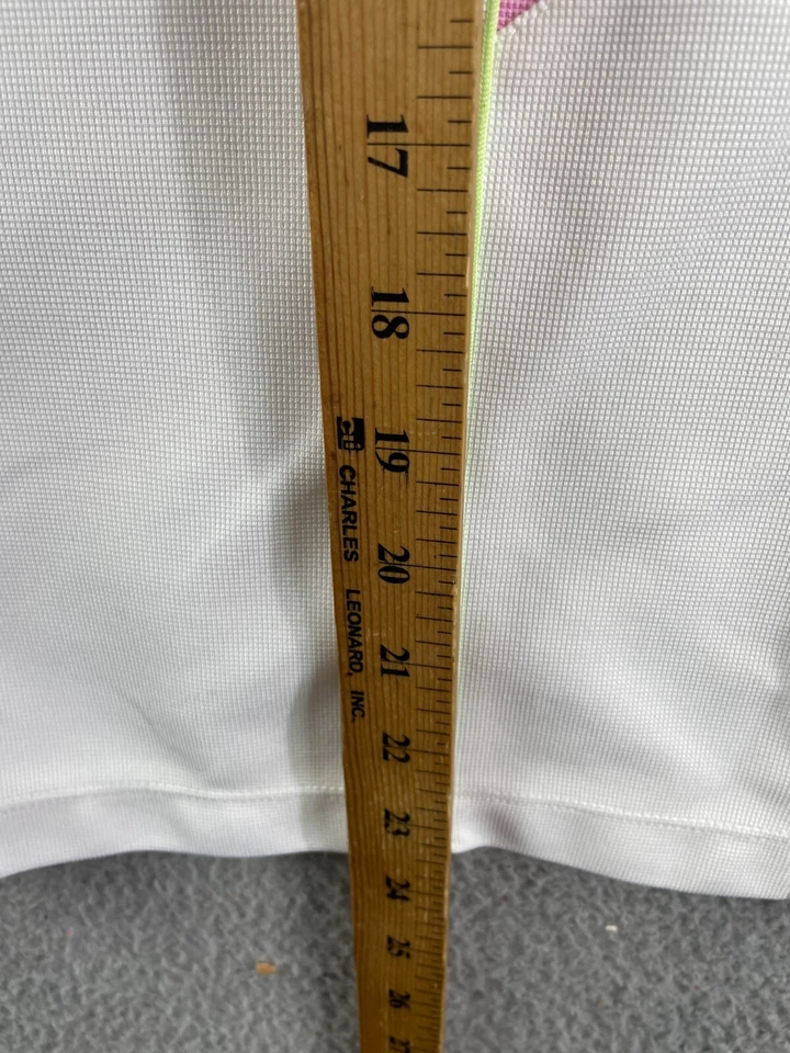 Womens EP Pro Tour Tech White Pink Golf Activewear V-Neck Top Size Large - Image 4 of 4