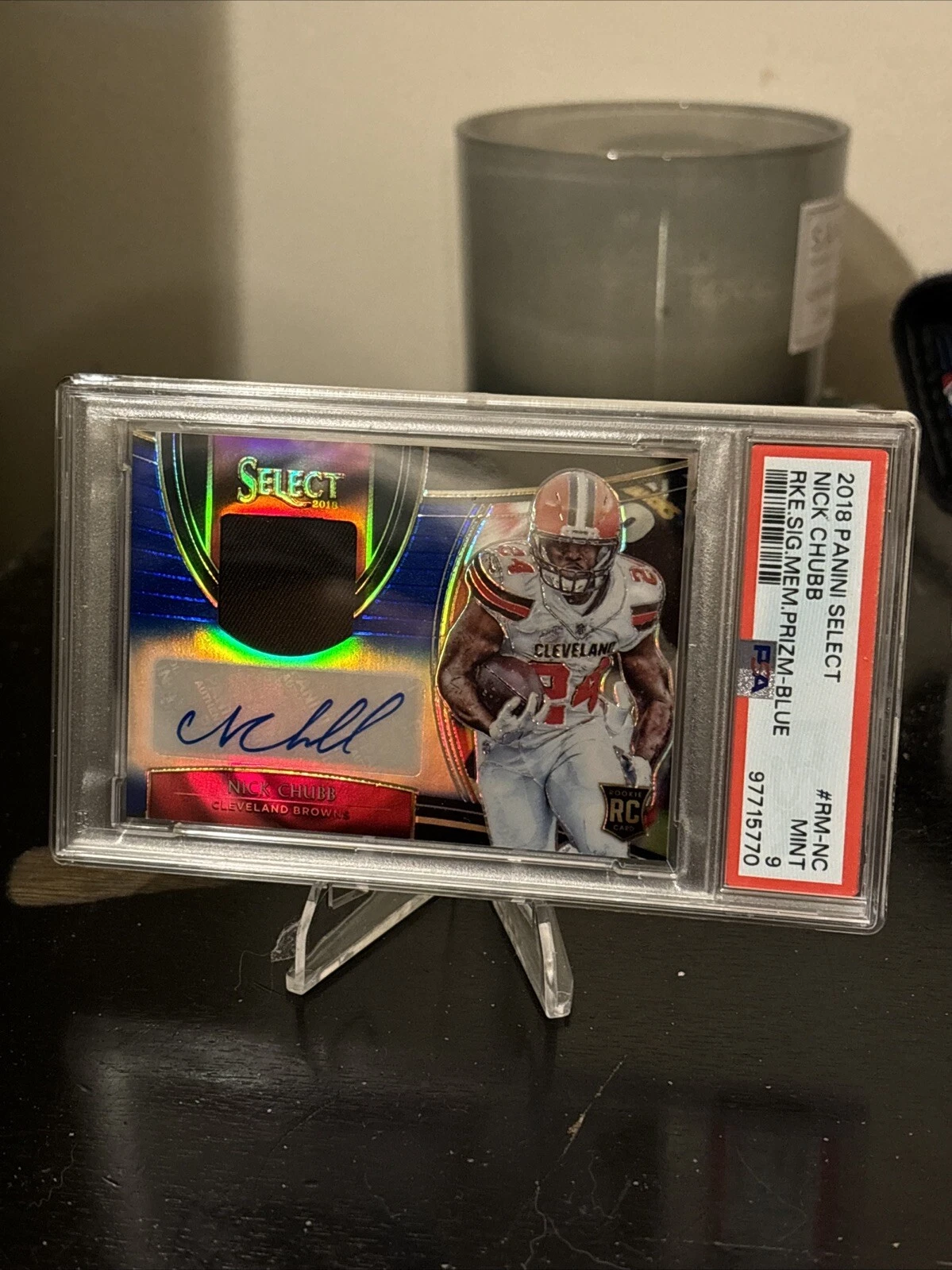 Nick Chubb Panini Select Rookie Signature Memorabilia Prizm #RMNC Blue