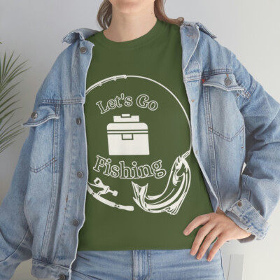 Let's Go Fishing - Unisex Heavy Cotton Tee