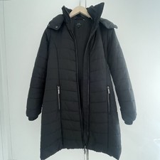 Armani Exchange Quilted Padded 3/4 Length Jacket Xs Black