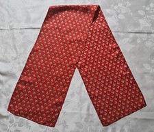 GENTS SCARF VINTAGE AUTHENTIC SPORT ART TENIS RED BLUE YELLOW SILK LONG MEN