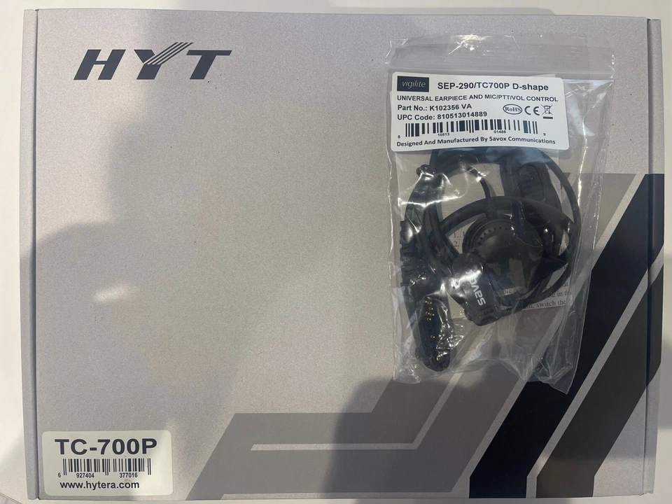 HYT TC-700P  TWO WAY RADIO with Headset Model SEP-290/TC700P D-SHAPE - Image 4 of 4
