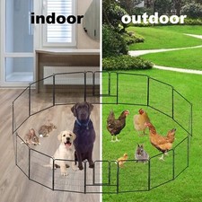 32/40 Inch Metal Dog Pen Heavy Duty Playpen Pet Exercise Fence w/Door Outdoor