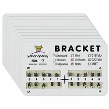 20 pcs Dental Orthodontic Brackets Braces Metal Standard Roth Slot.022 345Hooks