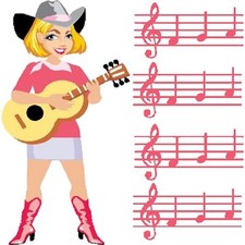 30 Custom Cowgirl Music Personalized Address Labels