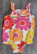 Baby Girl Vintage Carter's 3 Month Colorful Big Floral Romper Outfit