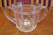 Vintage Anchor Hocking Colonial Double Handled Clear Glass Open Sugar Spooner