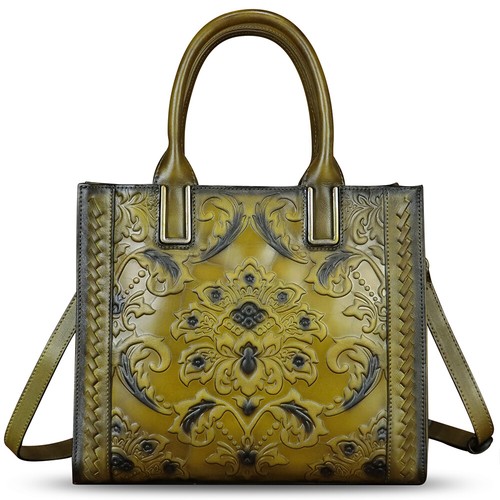 Genuine Leather Tote Bags for Women Handbags Vintage Shoulder Bag Crossbody Bag - Picture 4 of 14