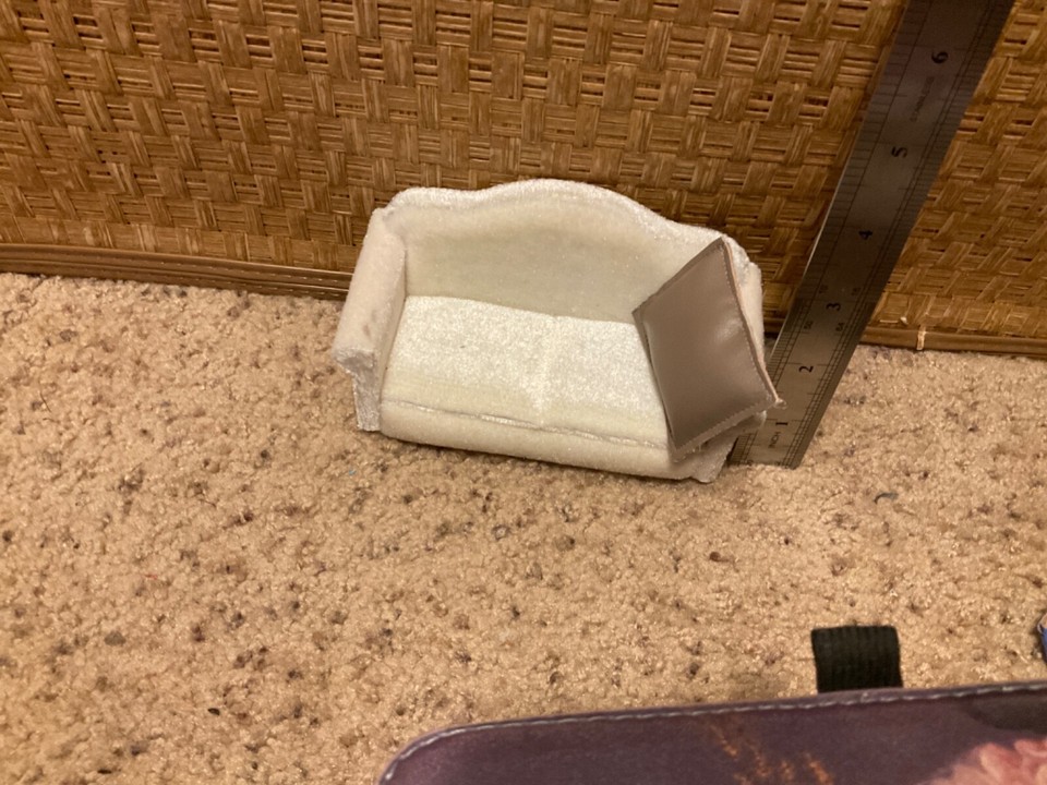 Dollhouse miniature white velvet sofa & armchair in 112 scale eBay