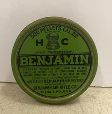 Vintage Benjamin 22 Caliber Air Rifle 500 Pellets Tin Partial contents