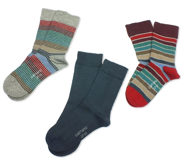 3 Paar Camano MäDchen Socken StrüMpfe 3Er Pack Baumwolle Smoked Blue Gr.39-42-image