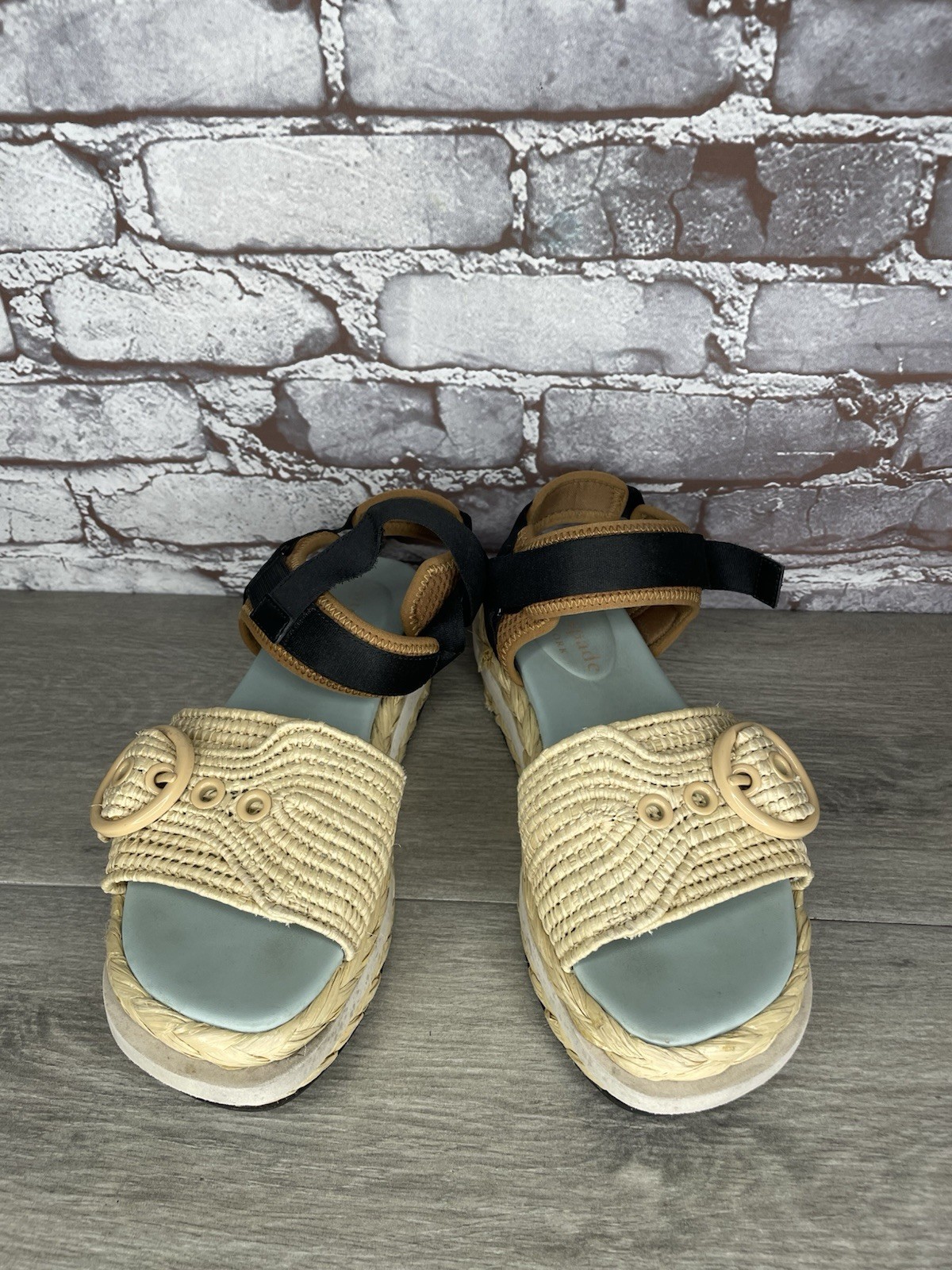 KATE SPADE NY ACAPULCO NATURAL GINGERBREAD FLATFORM SANDALS Women Sz 9M US/40EU image 2