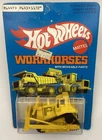 vintage 1980 Hot Wheels CAT Bulldozer, #1172, on good unpunched Workhorses card